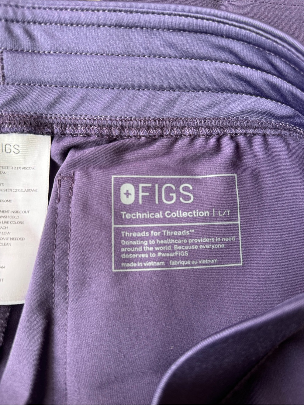 FIGS Women's Livingstone High-Rise Straight Scrub Pants Purple Size Large TALL - Picture 5 of 8